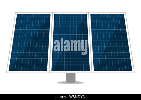 Solar panel vector design of sun energy modules, eco power batteries with photovoltaic solar cells. Alternative renewable energy source, electricity Stock Vector