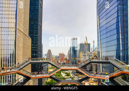 The Vessel (honeycomb-like structure), the construction in center of the Public Square and Gardens at Hudson Yards. Manhattan's West Side. New York Ci Stock Photo