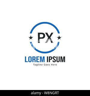 Initial PX logo template with modern frame. Minimalist PX letter logo vector illustration design Stock Vector