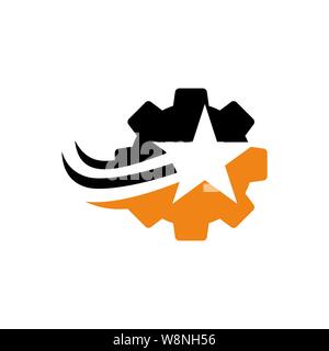 Gear Star Business logo design template vector Icon Stock Vector