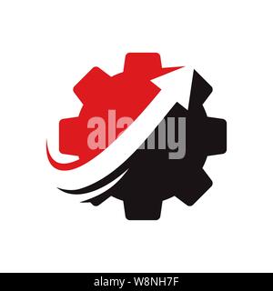 Gear Arrow Business logo design template vector Icon Stock Vector