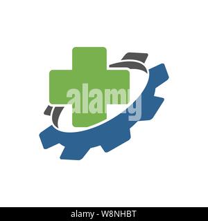 Gear Health Business logo design template vector Icon Stock Vector