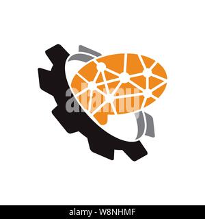 Gear Brain Business logo design template vector Icon Stock Vector