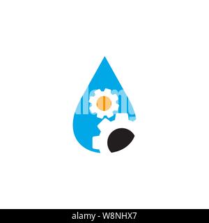 Gear Oil Water Business logo design template vector Icon Stock Vector