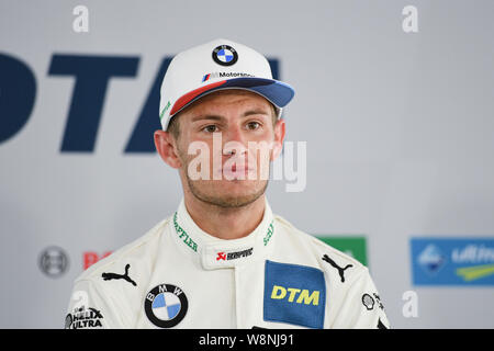 KENT, UNITED KINGDOM. 10th Aug, 2019. Marco Wittmann (BMW Team RMG) at the Press Conference after the DTM Race 1 during DTM (German Touring Cars) and W Series at Brands Hatch GP Circuit on Saturday, August 10, 2019 in KENT, ENGLAND. Credit: Taka G Wu/Alamy Live News Stock Photo