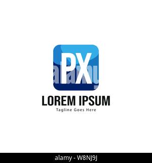 Initial PX logo template with modern frame. Minimalist PX letter logo vector illustration design Stock Vector