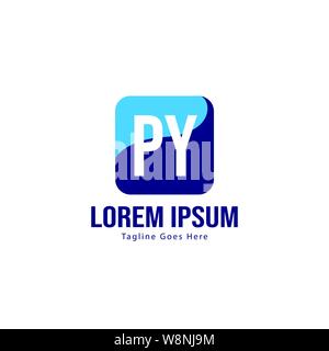 Initial PY logo template with modern frame. Minimalist PY letter logo vector illustration design Stock Vector