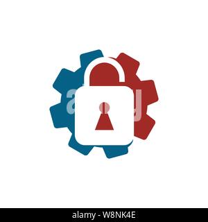 Gear Lock Business logo design template vector Icon Stock Vector