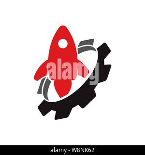 Gear Rocket Business logo design template vector Icon Stock Vector