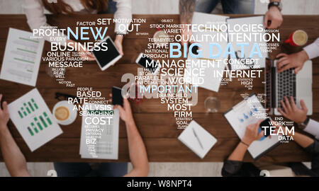 Team discussing big data processes inside enterprise Stock Photo