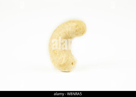 Close up of Roasted cashew nut isolated on white background, Clipping path. Stock Photo