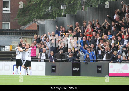 Stoke on trent, UK. 10th August, 2019. David Amoo of Port Vale celebrates his goal during the Sky Bet League 2 match between Port Vale and Northampton Town at Vale Park, Burslem on Saturday 10th August 2019. (Credit: Tina Newbury | MI News) Editorial use only, license required for commercial use. Photograph may only be used for newspaper and/or magazine editorial purposes Credit: MI News & Sport /Alamy Live News Stock Photo