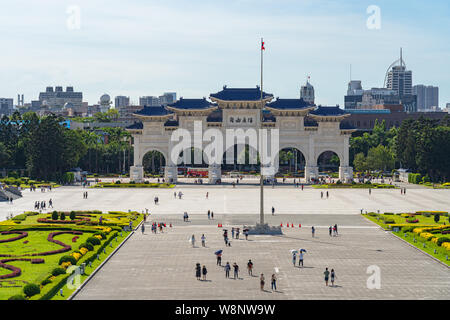 The main gate of National Taiwan Democracy Memorial Hall ( National Chiang Kai-shek Memorial Hall ). Taipei, Taiwan. Stock Photo