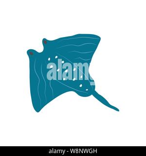 Underwater creature, green fish isolated on white, marine animals for fabric, textile, wallpaper, nursery decor, prints, childish background. Vector Stock Vector