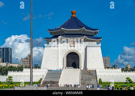 The National Taiwan Democracy Memorial Hall main building with clear blue sky background. Taipei, Taiwan. Stock Photo