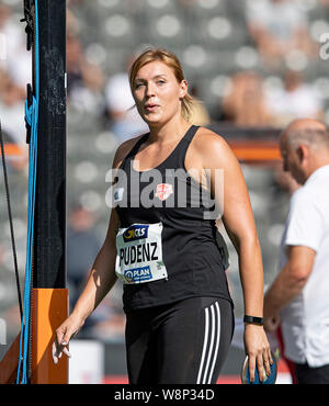 Winner Kristin PUDENZ (SC Potsdam) 1st place, women's final discus throw, on 04.08.2019 German Athletics Championships 2019, from 03.08. - 04.08.2019 in Berlin / Germany. | Usage worldwide Stock Photo