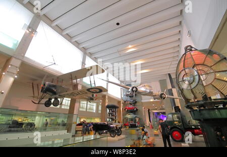 People visit Science museum London UK Stock Photo