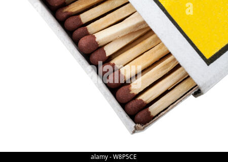Matchbox and matches isolated on white background Stock Photo