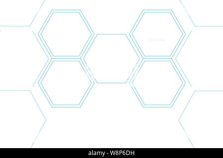 Several Hexagonal mathematical pattern drawn by using computerized method Design business Empty copy space text for Ad website promotion isolated Bann Stock Vector