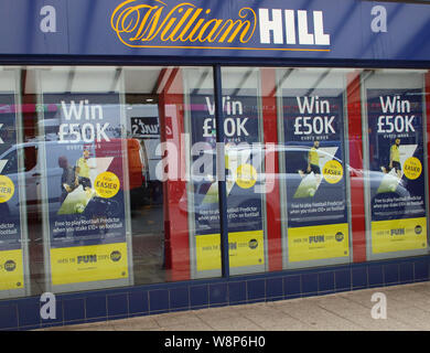August 10, 2019, Paignton, Devon, United Kingdom: William Hill betting shop seen in Devon. (Credit Image: © Keith Mayhew/SOPA Images via ZUMA Wire) Stock Photo