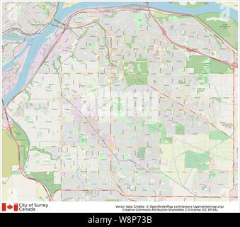 Map Of North Surrey City Of Surrey,Canada,North America Stock Vector Image & Art - Alamy