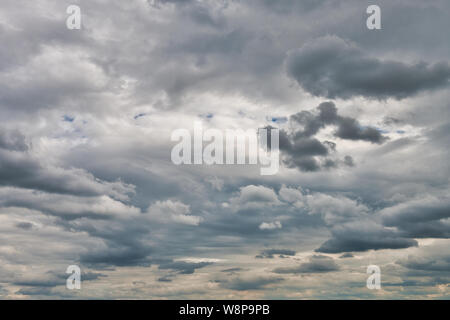 Overcast sky with dark clouds. The gray cloud, before rain Stock Photo
