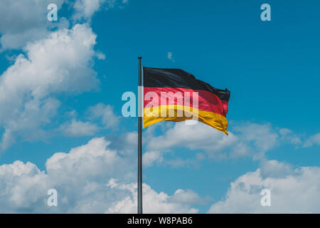 flag of Germany, german flag on flagpole Stock Photo