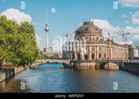 Berlin, Germany - June, 2019: Berlin city with TV Tower ( Fernsehturm), Bode Museum and river Spree at Museum Island on  summer day Stock Photo