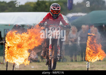 Echoes of History military show at Purleigh, Essex, UK organised by the Essex Historic Military Vehicle Association. Tigers Motorcycle Display Team Stock Photo