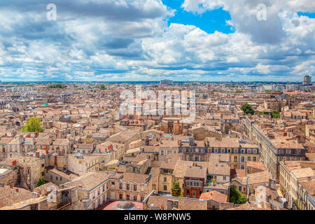 Bordeaux french city aerial view Stock Photo
