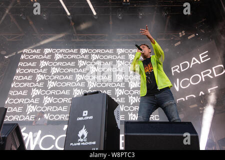 American rapper YBN Cordae performing at Breakout Festival day 1 at the PNE Amphitheatre in Vancouver, BC on  June 15th, 2019 Stock Photo