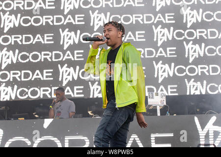 American rapper YBN Cordae performing at Breakout Festival day 1 at the PNE Amphitheatre in Vancouver, BC on  June 15th, 2019 Stock Photo