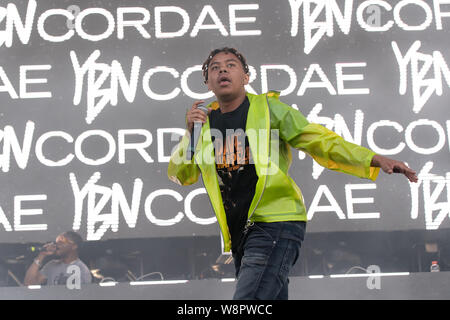 American rapper YBN Cordae performing at Breakout Festival day 1 at the PNE Amphitheatre in Vancouver, BC on  June 15th, 2019 Stock Photo