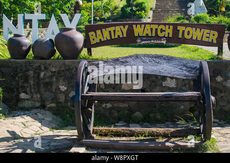 JULY 14,2019-VIGAN PHILIPPINES : Bantay watch tower, one of the oldest churches in the Philippines built by the spaniards during the spanish colonisat Stock Photo