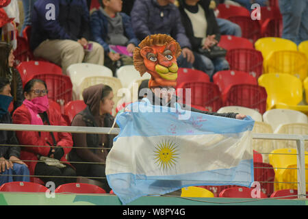 Lima, Peru. 10th Aug, 2019. Argentina supporter at the Hockey Final between Argentina and Canada. Pan American Games of Lima 2019. Lima. PE. Credit: Reinaldo Reginato/FotoArena/Alamy Live News Stock Photo