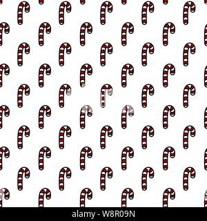 Christmas seamless pattern with candy canes. Hand drawn doodle style. Black and white vector illustration. Isolated on white background. Perfect for wrapping paper, wallpaper, fabric print Stock Vector