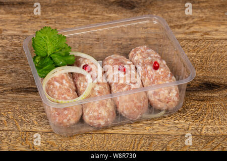 Raw cebab with pork ready for cooking Stock Photo