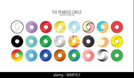 Penrose impossible circle collection Stock Vector
