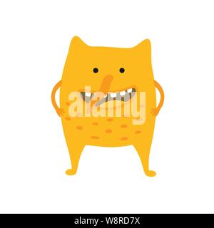 Cute monster vector illustration on white isolated background Stock Vector