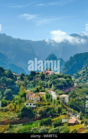 Portugal, Madeira, Sao Roque village and the Caldeirao Stock Photo