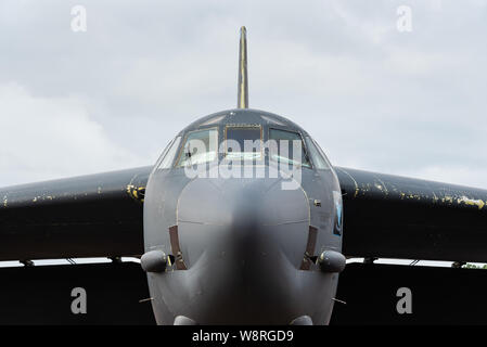 A Boeing B-52 Stratofortress strategic bomber aircraft of the United States Air Force at Fairford, United Kingdom. Stock Photo