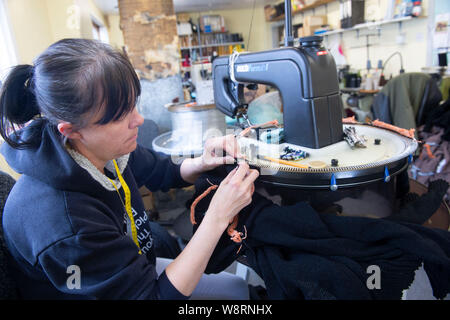Inside the factory Laurence Odie Knitwear in the village of Hoswick