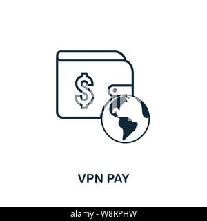 Vpn Pay icon outline style. Simple glyph from icons collection. Line Vpn Pay icon for web design and software Stock Vector