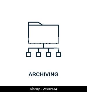 Archiving icon outline style. Simple glyph from icons collection. Line Archiving icon for web design and software Stock Vector