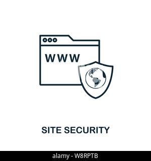Site Security icon outline style. Simple glyph from icons collection. Line Site Security icon for web design and software Stock Vector