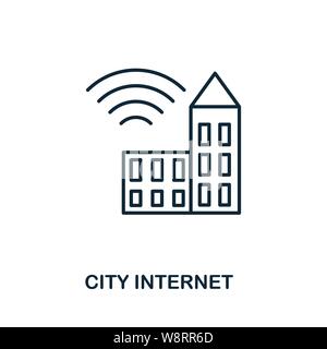 City Internet icon outline style. Simple glyph from icons collection. Line City Internet icon for web design and software Stock Vector