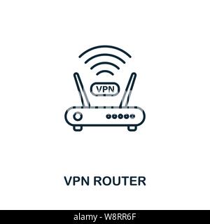 Vpn Router icon outline style. Simple glyph from icons collection. Line Vpn Router icon for web design and software Stock Vector