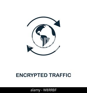 Encrypted Traffic icon outline style. Simple glyph from icons collection. Line Encrypted Traffic icon for web design and software Stock Vector