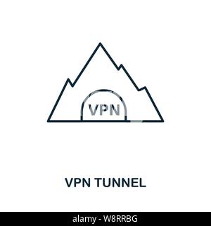 Vpn Tunnel icon outline style. Simple glyph from icons collection. Line Vpn Tunnel icon for web design and software Stock Vector