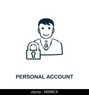 Personal Account icon outline style. Simple glyph from icons collection. Line Personal Account icon for web design and software Stock Vector